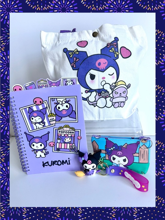 Sanrio Handbags - 💜(KUR351) Kuromi Adorable 4-Piece Tote Bag Bundle!